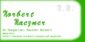 norbert maczner business card